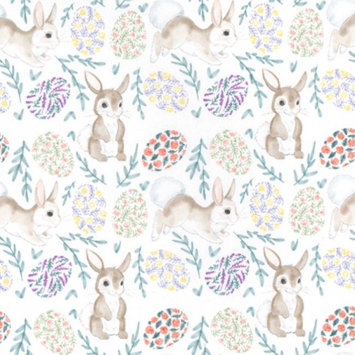 Easter Bunnies and Eggs Fabric