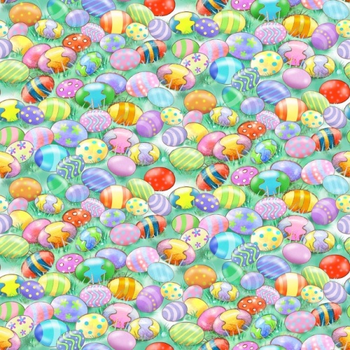 Easter Bunny Tails Easter Eggs Fabric