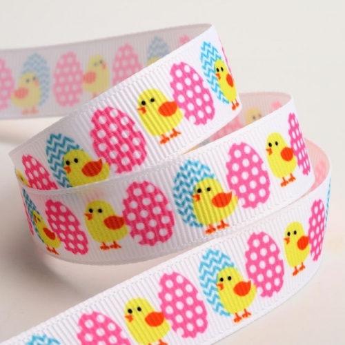 Easter Eggs and Chicks Grosgrain Ribbon 5m