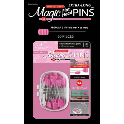 Taylor Seville Originals - Taylor Seville Originals Confort Poignée Chaleur Résistant Dirigeant (0.8 x 60mm) Longue Bras Matelassage Magic Broches - 50 Pièces