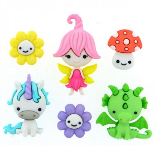 Fairies Welcome Button Embellishments