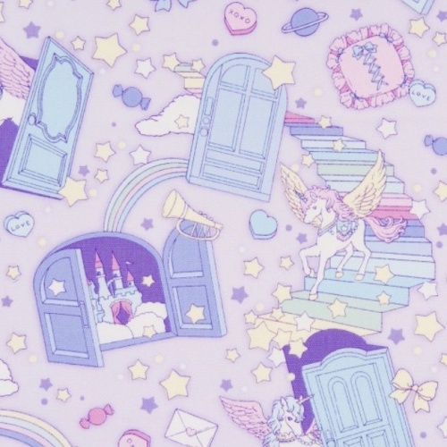 Fairy Tales II Lilac Doors Fabric