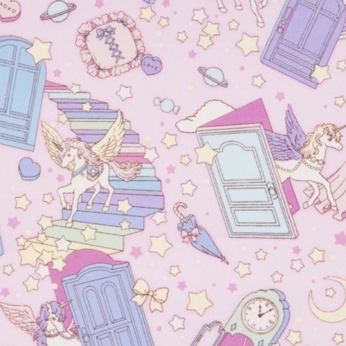 Fairy Tales II Pink Doors Fabric