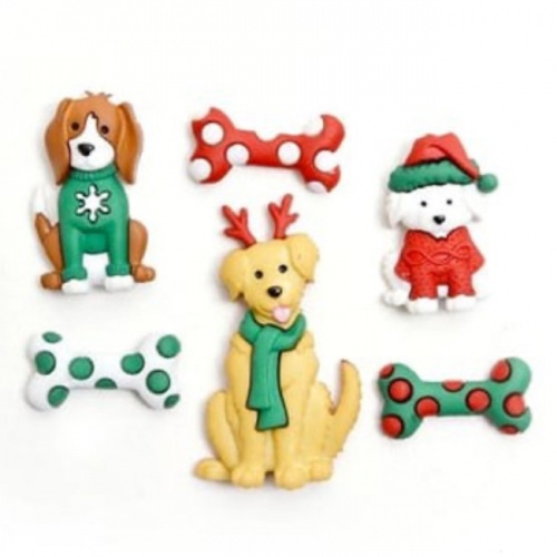 Feliz Navi Dog Christmas Buttons