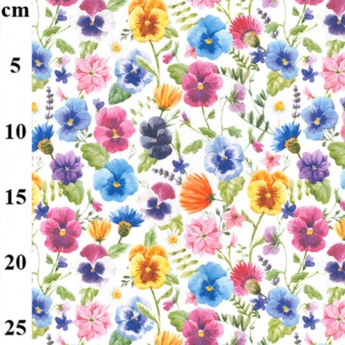 Flowers and Pansies Fabric