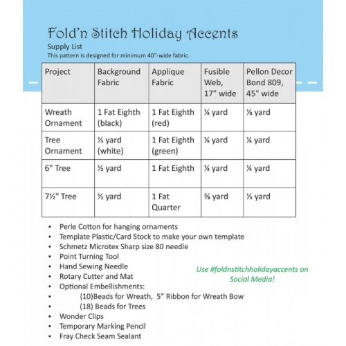 Fold'N Stitch Holiday Accents Pattern