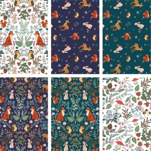 Midnight Forest Fat Quarters x 6