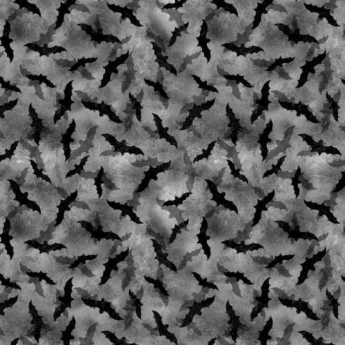 Frightful Night Black Halloween Bats Fabric