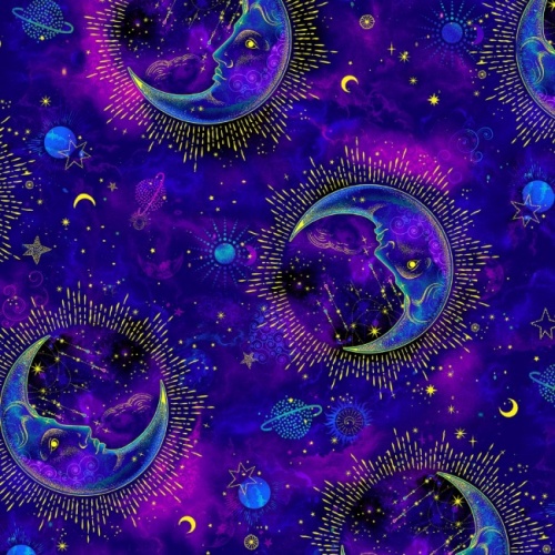 Galaxy Cosmos Moon Fabric