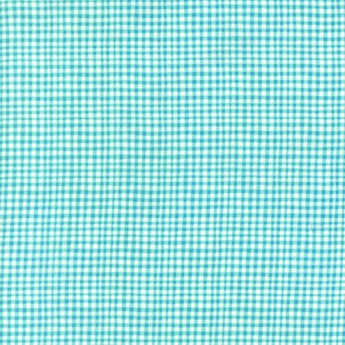 Aqua - Gingham Fabric - 1/4 inch - Michael Miller