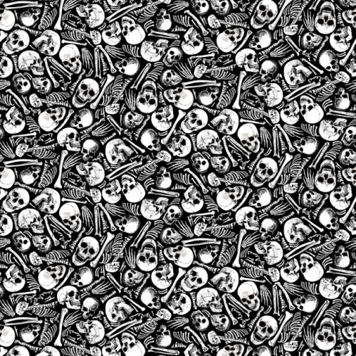 Glow Packed Skeletons Halloween Fabric