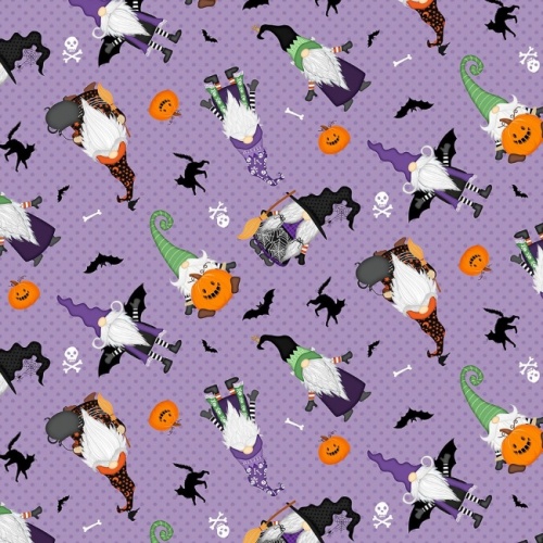 Gnome-Ster Mash Gnomes Toss Purple Fabric