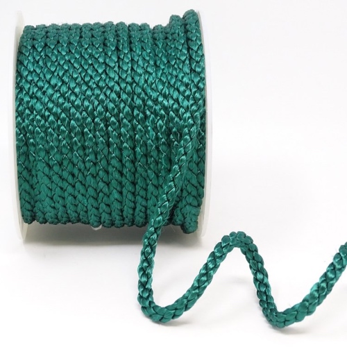 Green Woven Satin Cord 6mm