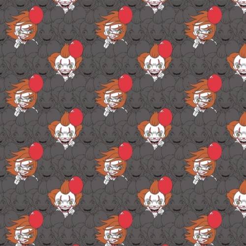 Grey IT Pennywise Halloween Fabric Peek-a-boo