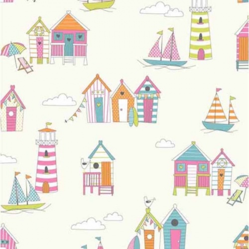 Happy Days Beach Hut Fabric - Tutti Frutti