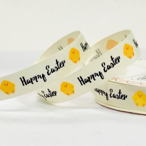 Happy Easter Chick Grosgrain Ribbon 5m