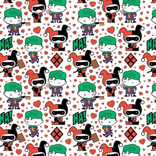 Harley Quinn and the Joker Valentines Fabric