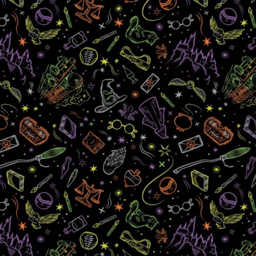 FB Harry Potter Artefacts Toss Halloween Fabric