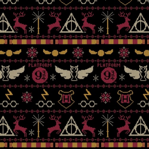 FB Harry Potter Christmas Sweater Fabric - Black