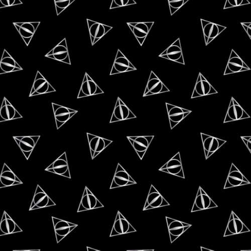 FB Silver Harry Potter Deathly Hallows Metallic Fabric