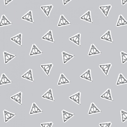 Harry Potter Deathly Hallows Fabric - Grey