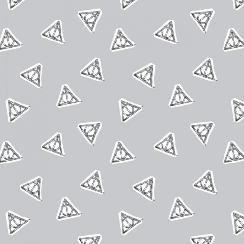 FB Harry Potter Deathly Hallows Fabric - Grey