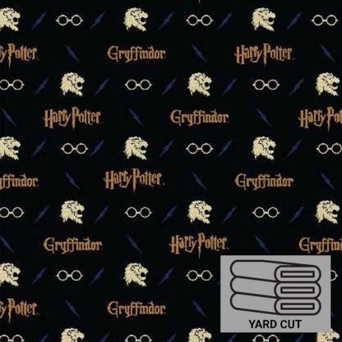 Harry Potter Black Gryffindor Fabric