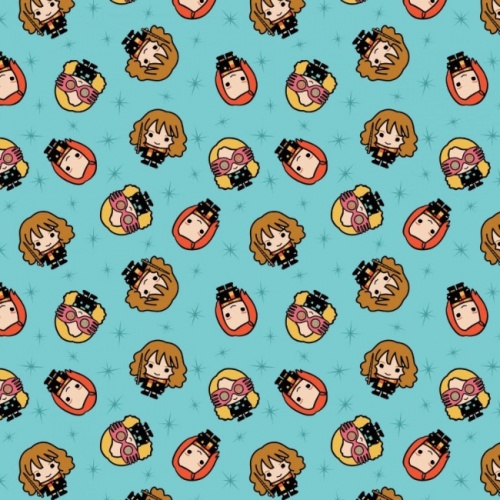 FB Harry Potter Kawaii Girl Toss Fabric - Aqua