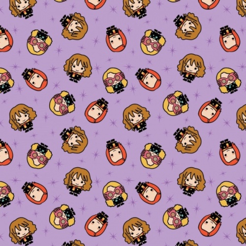 FB Harry Potter Kawaii Girl Toss Fabric - Purple