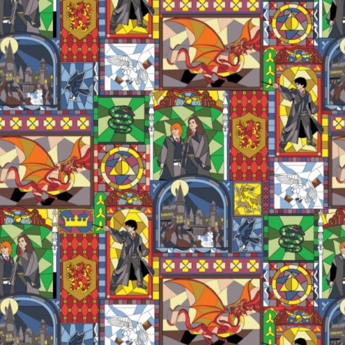 Harry Potter Stained Glass Window Fabric
