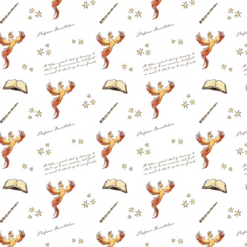 Harry Potter Dumbledore Fabric - White