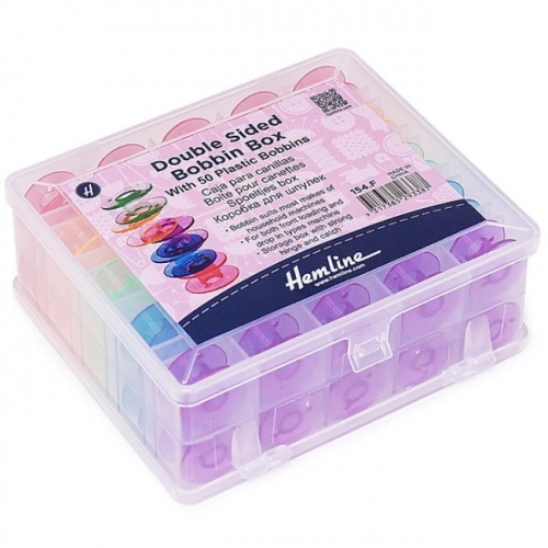 Hemline Bobbin Box with 50 Bobbins