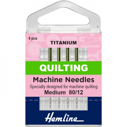Hemline Titanium Needles Quilting 80/12 - 4pk