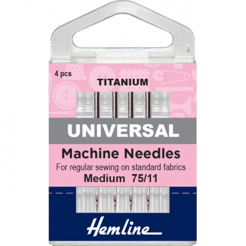 Hemline Titanium Needles Universal 75/11 - 4pk