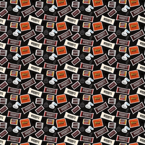 Hershey Halloween Candy Toss Fabric - Black