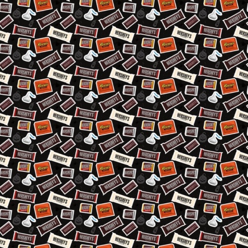 Hershey Halloween Candy Toss Fabric - Black