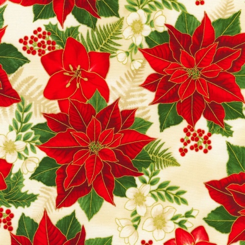 Holiday Flourish With Metallic - Poinsettia Ivory