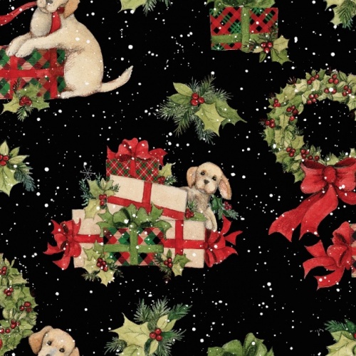 Holly Gifts Christmas Fabric