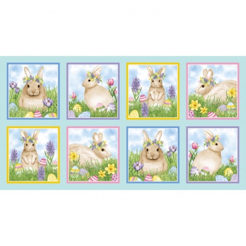 Hoppy Hunting Bunny Squares Panel
