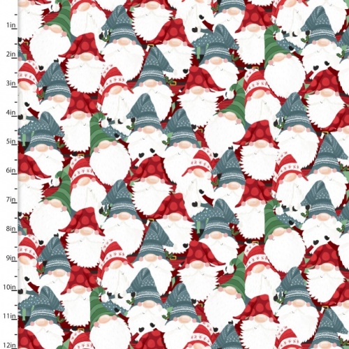 I'll Be Gnome For Christmas Fabric - Packed Gnomes