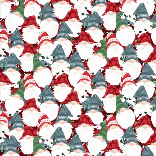 I'll Be Gnome For Christmas Fabric - Packed Gnomes