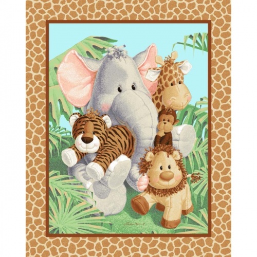 Jungle Babies Fabric Panel 36in