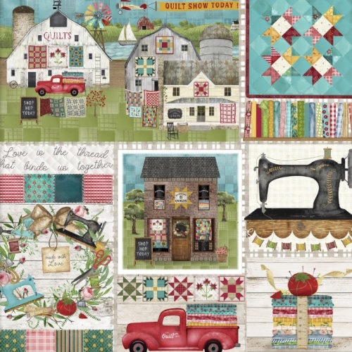 Keepsake Patch Multicoloured - Shop Hop Fabric - 3 Wishes