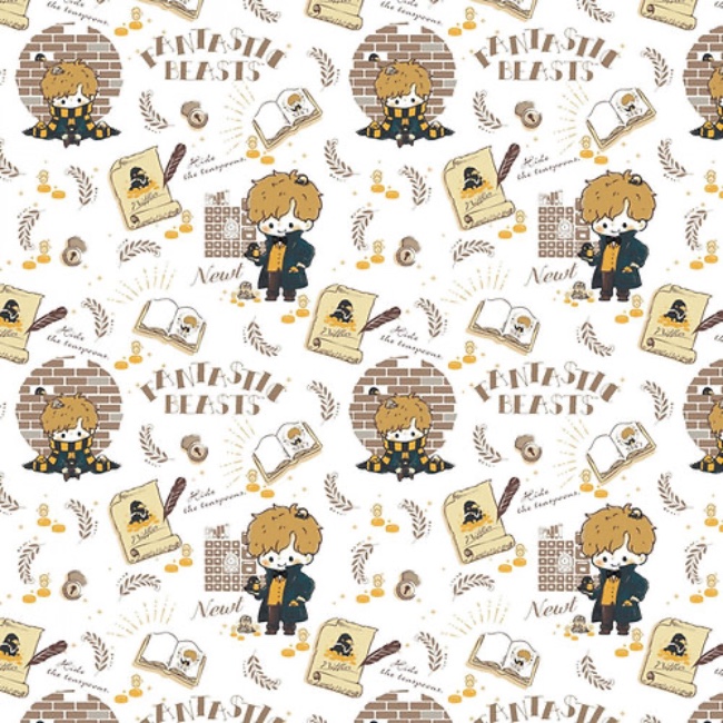 Fantastic Beasts - Hide the Teaspoons Baby Newt Fabric