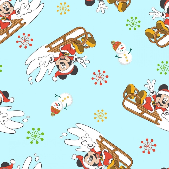 Disney Mickey Mouse and Friends Christmas Sled Toss Fabric