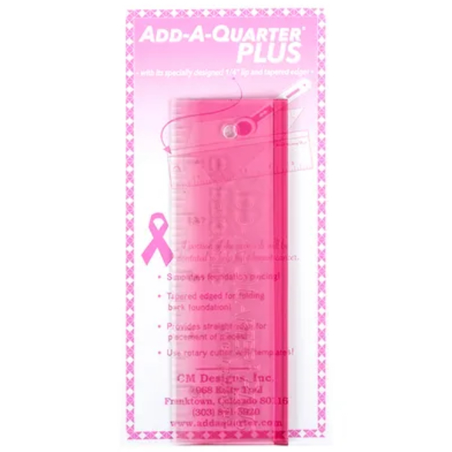 Add A-Quarter Plus Ruler 2in x 6in - Pink - The Quilt Shop