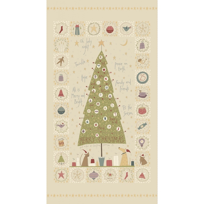 Anni Downs Cream O'Christmas Tree Panel