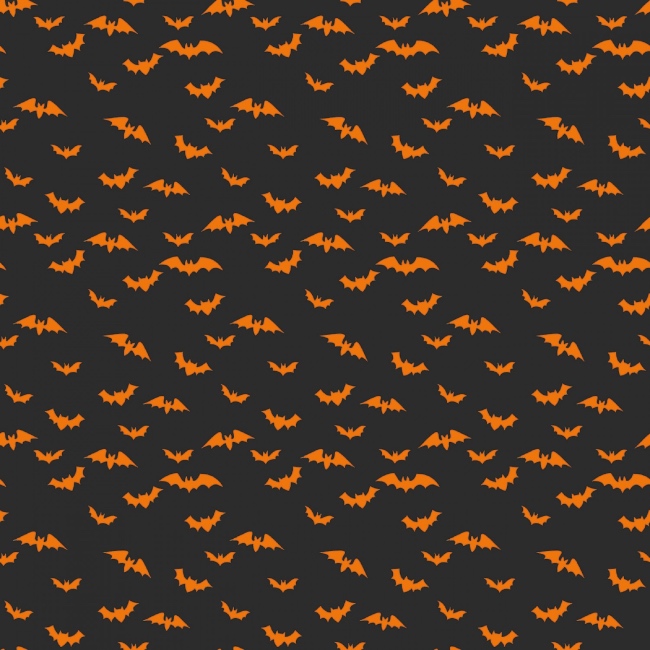 Bad To The Bone Fabric - Black Bats