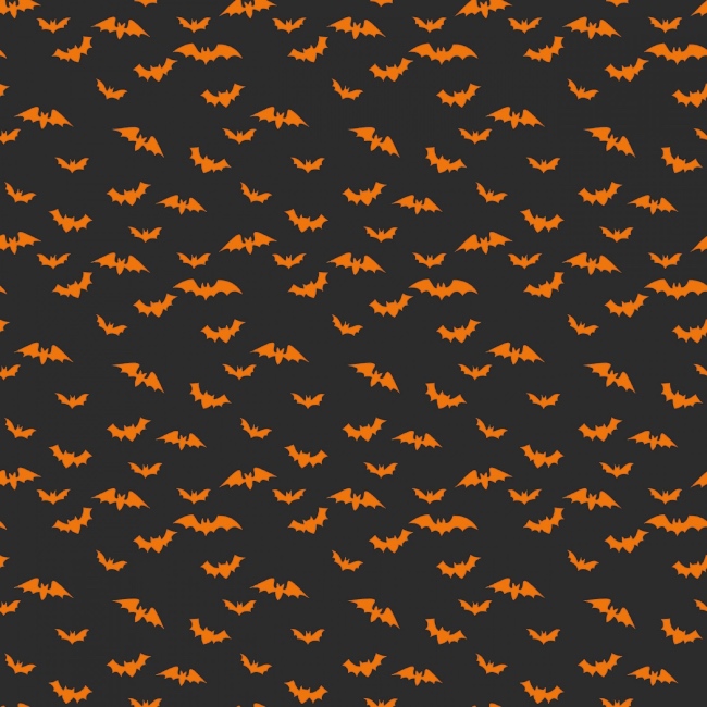 Bad To The Bone Fabric - Black Bats