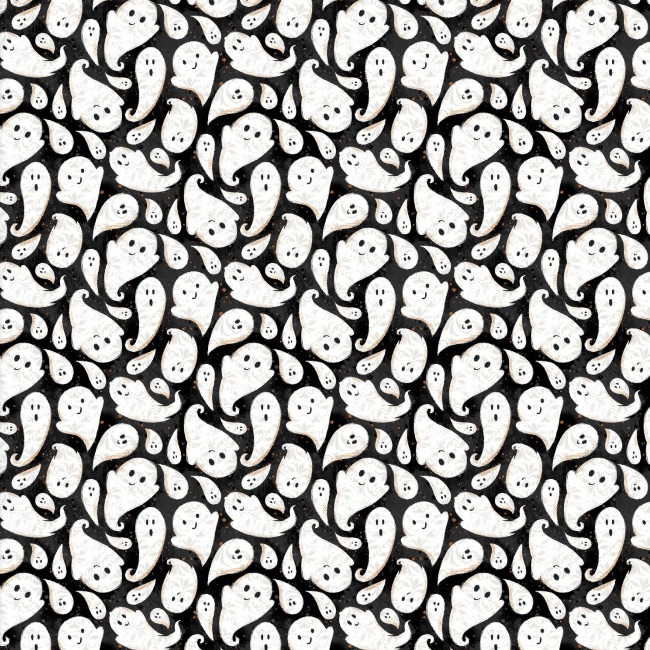 Boo Y'all Fabric - Ghoul Friends Black